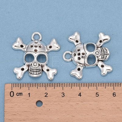 Alloy Crossbone Skull Pendant Rhinestone Settings EAA212Y-1