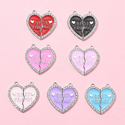 7 Sets 7 Colors Alloy Enamel Split Pendant ENAM-FS0001-71-1