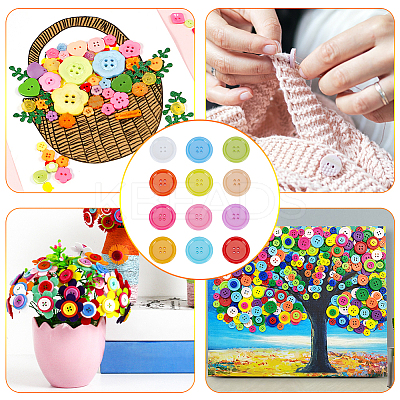 240pcs 12 Colors Plastic Button KY-CP0001-01-1