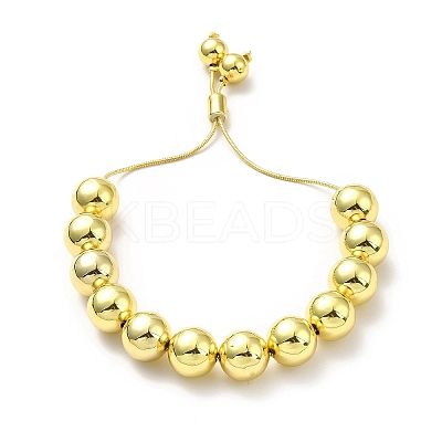 Rack Plating Brass Round Bead Slider Bracelets for Women X-BJEW-M232-01G-E-1