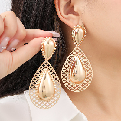 Teardrop Iron Dangle Stud Earrings FS-WG55C07-01-1