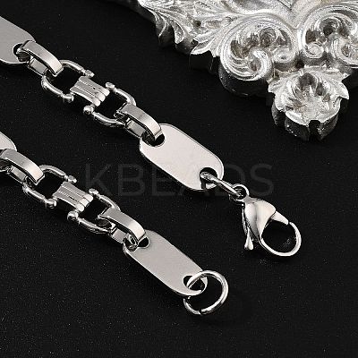 304 Stainless Steel Oval Link Chain Bracelets for Women Men LS-BJEW-A033-04P-1