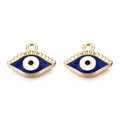 Light Gold Plated Alloy Enamel Pendants ENAM-T009-87B-RS-1