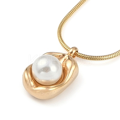PVD Vacuum Plating 304 Stainless Steel Round Snake Chain Necklaces NJEW-Z044-01G-1