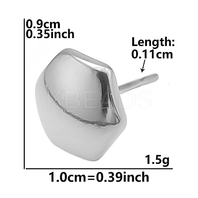 Hexagon 304 Stainless Steel Stud Earrings BW0286-5-1