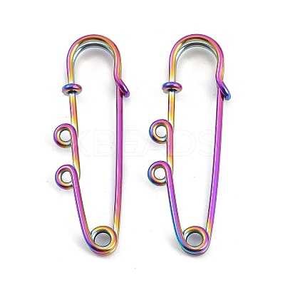 Ion Plating(IP) 304 Stainless Steel Safety Pins Brooch Findings STAS-K252-05A-RC-1