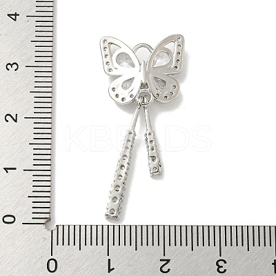 Brass Micro Pave Clear Cubic Zirconia Studs Pendants KK-K378-03P-1