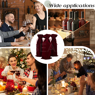 4Pcs Velvet Wine Bottle Packing Pouches ABAG-BBC0001-13B-1