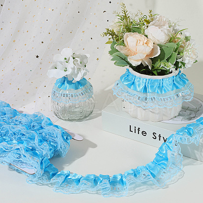 5M Double Polyester Lace Trim for Sewing Decoration OCOR-CY0001-63D-1