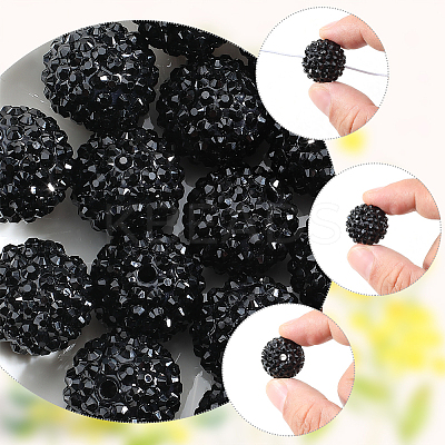 40Pcs Resin Rhinestone Beads RESI-SC0005-81A-1
