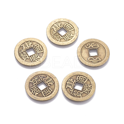 Tibetan Style Alloy Chinese Coin Pendants LS-PALLOY-WH0060-01B-NF-1
