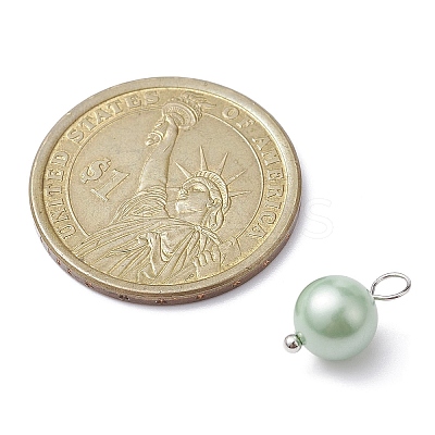 Shell Pearl Dyed Round Charms PALLOY-JF02245-01-1