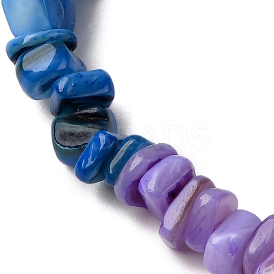 Chakra Dyed Natural Freshwater Shell Beads Stretch Bracelets for Men Women BJEW-JB12475-1