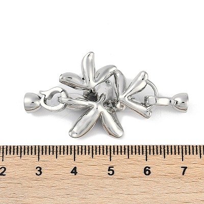 Brass Micro Pave Clear Cubic Zirconia Fold Over Clasps KK-U043-09P-1