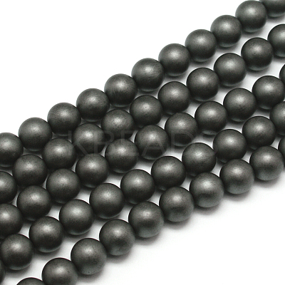 Frosted Non-magnetic Synthetic Hematite Round Bead Strands G-J344-6mm-1