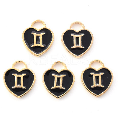 Light Gold Plated Alloy Enamel Pendants ENAM-R136-30-14-1