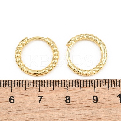 Brass Huggie Hoop Earrings KK-CBA8324-18B-G-1
