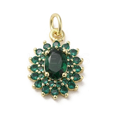 Brass Micro Pave Cubic Zirconia Pendants KK-E092-29G-01-1