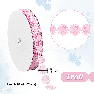 20 Yards Flower Polyester Ribbons OCOR-PH0002-39C-1