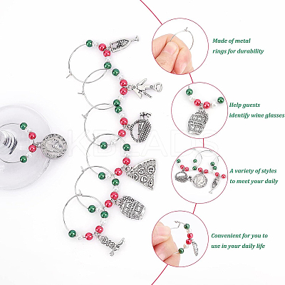 20Pcs 10 Styles Brass Hoop Earrings with Glass Pearl for Women AJEW-BC0003-16-1