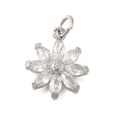 Rack Plating Brass Micro Pave Cubic Zirconia Pendants KK-I716-01P-01-1