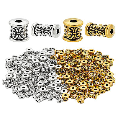 150Pcs 2 Colors Tibetan Style Alloy Beads FIND-LP0001-10-1