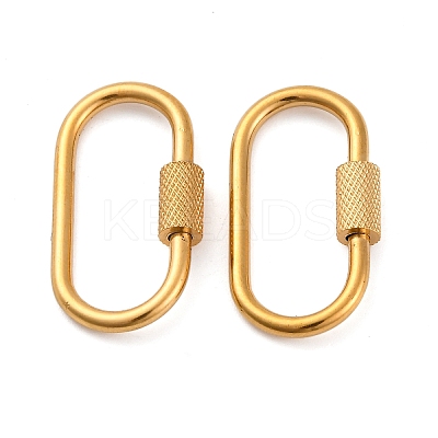 Ion Plating(IP) 304 Stainless Steel Screw Carabiner Lock Charms STAS-K192-01G-1