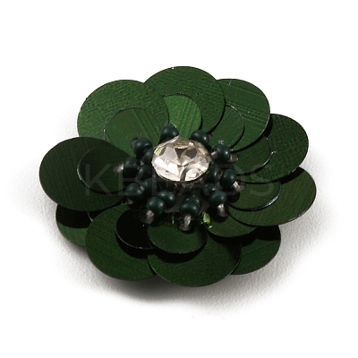 Flower Shape PVC Sequin/Paillette Beading Appliques DIY-WH0308-287J-1