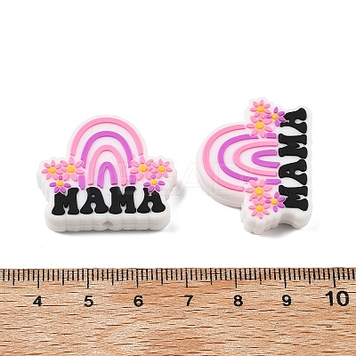Mother's Day Silicone Focal Beads SIL-B078-07B-1