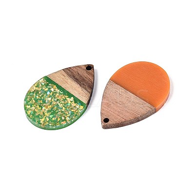 Opaque Resin and Walnut Wood Pendants RESI-T060-11M-1