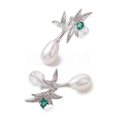 Natural Pearl Ear Studs EJEW-P286-19P-1