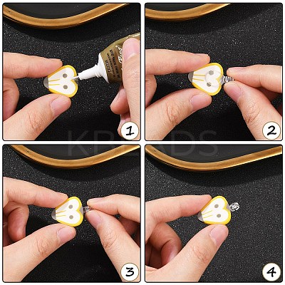 230Pcs 4 Styles Transparent ABS Plastic Pendant Blanks FIND-YW0007-54-1