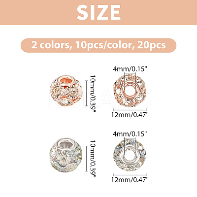 20Pcs 2 Colors Brass Beads RB-AR0001-07-1