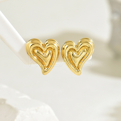 Stylish Heart 201 Stainless Steel Stud Earrings LD8214-2-1