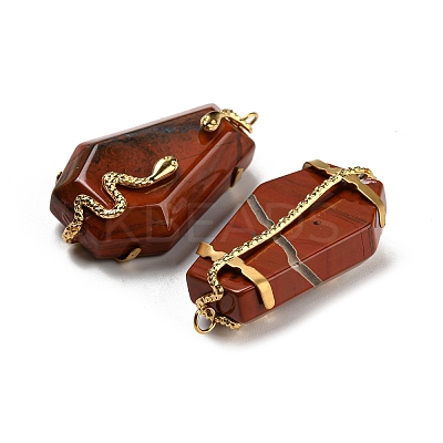 Natural Red Jasper Pendants STAS-E050-01G-04-1