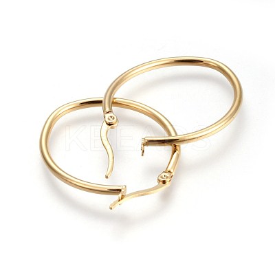 201 Stainless Steel Hoop Earrings EJEW-A052-15E-G-1
