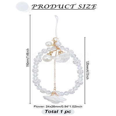 1Pc Crystal Flower Charm Moblie Straps AJEW-LP0001-13-1