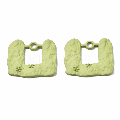 Spray Painted Alloy Pendants PALLOY-Q434-011D-NR-1