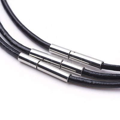 Cowhide Leather Cord Necklace Making MAK-G003-04B-1