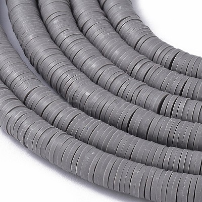 Flat Round Handmade Polymer Clay Beads CLAY-R067-8.0mm-40-1