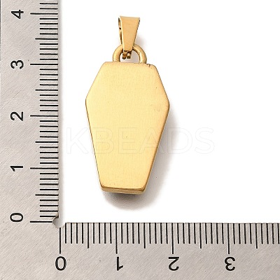 PVD Vacuum Plating 304 Stainless Steel Enamel Pendants STAS-U035-44G-1
