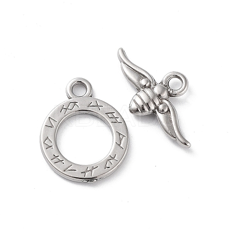 Non-Tarnish 304 Stainless Steel Toggle Clasps STAS-A092-06A-P-1