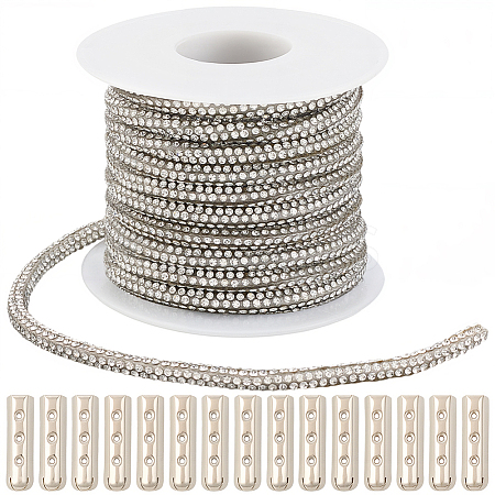 5 Yards Rhinestone Synthetic Rubber Cords OCOR-SP0001-33A-1