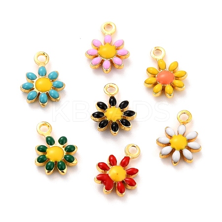 Brass Enamel Charms KK-K260-03G-RS-1