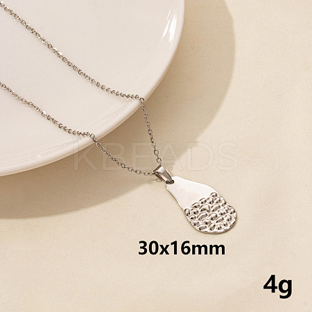 Stylish Stainless Steel Geometric Teardrop Pendant Necklace for Women PD6789-7-1
