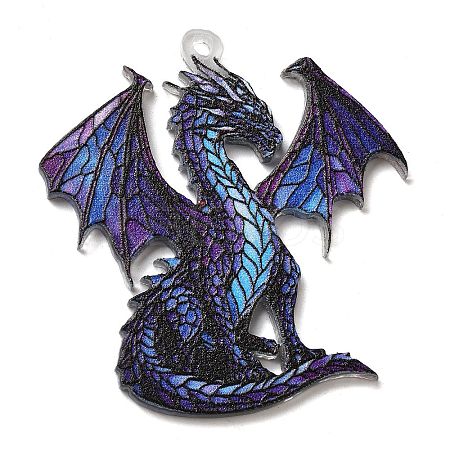 Transparent Printed Acrylic Pendants OACR-E043-03B-1