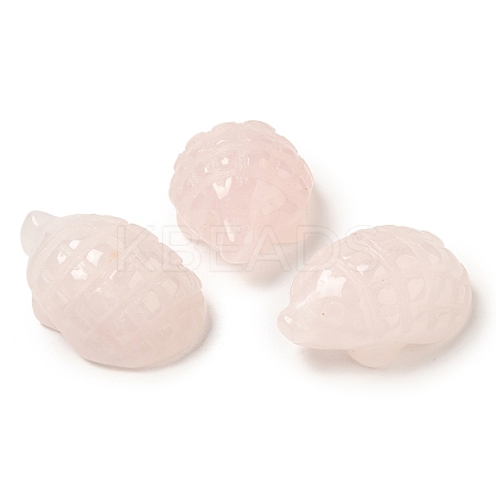 Natural Rose Quartz Carved Hedgehog Statues Ornament DJEW-C019-03D-1
