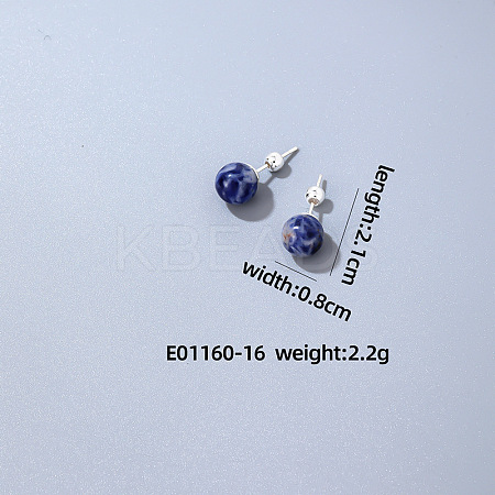 Handmade Fashion Gemstone Stainless Steel Bead Earrings Accessories for Autumn/Winter VH6205-13-1