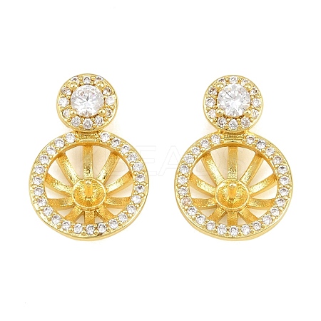 Brass Micro Pave Clear Cubic Zirconia Peg Bails Pin Pendants KK-CBA6A75-42G-1