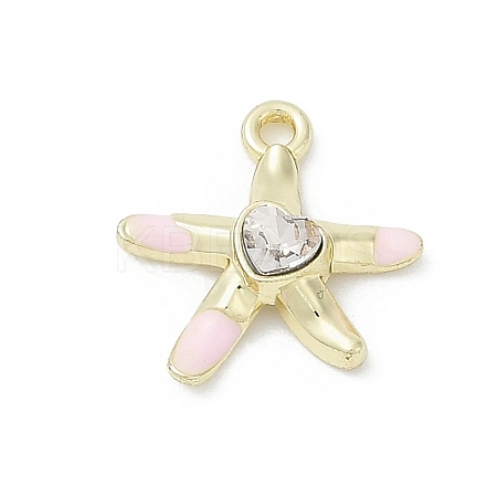 Rack Plating Alloy Enamel Rhinestone Pendants PALLOY-R151-41G-05-1